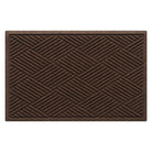 Diamonds WaterHog medium-sized outdoor doormat in a dark earthy brown surface and crisscrossing linear pattern.