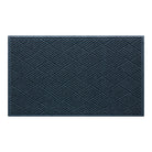 Overhead of a large Diamonds outdoor doormat with a relaxed blue surface and crisscrossing linear pattern.