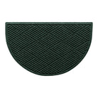 WaterHog Diamonds half-round doormat with a deep green surface and crisscrossing linear pattern.