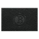 WaterHog Diamonds modern monogrammed doormat with a deep grey crisscrossing linear, bi-level design.