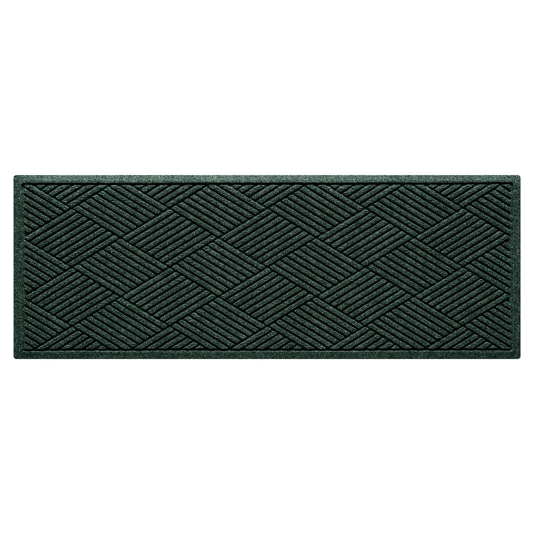 WaterHog small runner with a deep green surface and crisscrossing linear pattern.