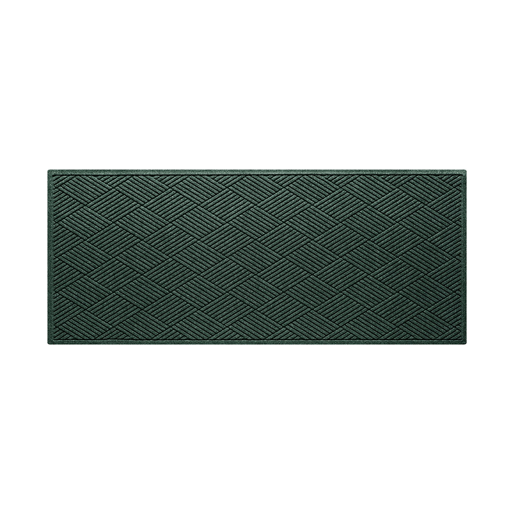 Genuine WaterHog quality medium runner with a deep green surface and crisscrossing linear pattern.