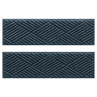 Quality WaterHog outdoor stair treads with a relaxed blue surface and crisscrossing linear pattern.