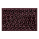 Deep wine red doormat with a bi-level doormat made of leafy pattern