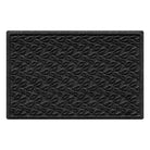 Black single door doormat with a textured pattern on a white background