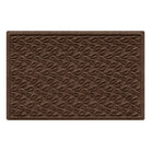 Brown WaterHog doormat with a leafy textured pattern on a white background