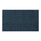 Deep navy 3x5 doormat with a modern dogwood leaf raised pattern for dirt trapping