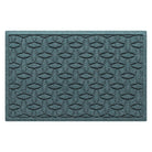 A premium WaterHog 2x3 indoor/outdoor doormat in a light blue/grey color with an interlocking elliptical, bi-level design.