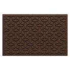 Authentic WaterHog 2x3 outdoor doormat in a dark earthy brown interlocking elliptical, bi-level design.