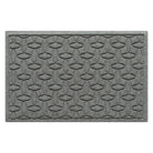 Overhead of a WaterHog medium-sized luxury doormat in a light grey interlocking elliptical, bi-level pattern.