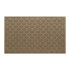 An OG WaterHog 3x5 indoor/outdoor doormat in a light tan interlocking elliptical design; an American-made mat.