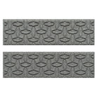 WaterHog indoor/outdoor luxury stair treads in a light grey interlocking elliptical design; an American-made mat.