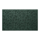 An authentic WaterHog large premium door mat with a deep green surface and fallen leaves pattern.