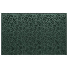 An extra large WaterHog premium door mat with a deep green fallen leaves pattern.