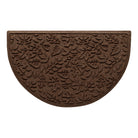 Fall Day WaterHog luxury half-round doormat in a dark earthy brown fallen leaves, design.