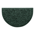 WaterHog Fall Day half-round doormat with a deep green fallen leaves design; an American-made mat.