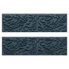 Quality WaterHog outdoor stair treads with a relaxed blue surface and fallen leaves pattern.