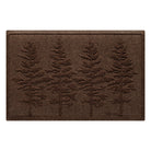 A medium, 2x3, WaterHog front doormat in a dark brown color with a fir tree design.