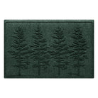 A WaterHog Fir Lineup door mat in a deep green color with a bi-level design displaying four fir trees.