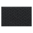 A WaterHog 2x3 indoor/outdoor Modern door mat in a deep grey chevron-like design, fade-resistant surface, and durable rubber backing.