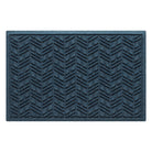 Quality WaterHog medium outdoor door mat with a relaxed blue chevron-like design, fade-resistant, rugged surface.