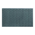 An authentic WaterHog large outdoor doormat in a light blue/grey cheveron-like pattern, stain and fade resistant mat.