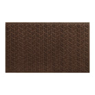 A modern WaterHog 3x5 outdoor doormat in a dark earthy brown chevron-like pattern, stain-resistant surface, and incredibly durable backing.