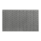 A WaterHog 3x5 indoor/outdoor luxury doormat with a light grey chevron-like pattern, and eco-friendly, durable surface.