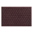 A WaterHog Honeycomb all-weather doormat in maroon, featuring a hexagonal pattern displayed on a white background.