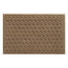 A WaterHog Honeycomb outdoor doormat in tan, featuring a hexagonal pattern displayed on a white background.