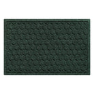 A WaterHog Honeycomb durable doormat in deep green, featuring a hexagonal pattern displayed on a white background.