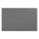 A WaterHog Honeycomb all-weather doormat in light grey, featuring a hexagonal pattern displayed on a white background.