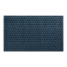 A large 3x5 WaterHog Honeycomb doormat in navy blue, featuring a hexagonal pattern on a white background.