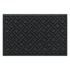 Overhead of a WaterHog 2x3 indoor/outdoor modern door mat with a deep grey eco-friendly surface.