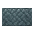 Overhead of a WaterHog 3x5 outdoor doormat in a light blue/grey interwoven diagonal lines pattern.