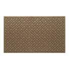 An OG WaterHog Lattice 3x5 indoor/outdoor doormat in a light tan interwoven diagonal lines, bi-level design.