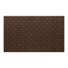 Authentic WaterHog 3x5 outdoor doormat in a dark earthy brown interwoven diagonal lines pattern.