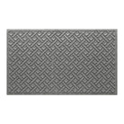 Overhead of a WaterHog Lattice 3x5 indoor/outdoor doormat in a light grey surface, and durable rubber backing.