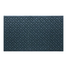 A Lattice WaterHog large outdoor door mat with a relaxed blue interwoven diagonal lines pattern.