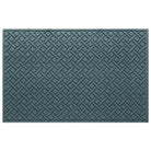 A Lattice WaterHog 4x6 outdoor doormat in a light blue/grey interwoven diagonal lines pattern.