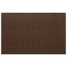 Authentic WaterHog 4x6 outdoor doormat in a dark earthy brown interwoven diagonal lines pattern.