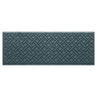 Premium WaterHog 2x5 outdoor runner in a light blue/grey interwoven diagonal lines pattern.