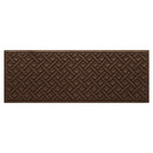 Authentic WaterHog Lattice 2x5 outdoor runner in a dark earthy brown, interwoven diagonal lines pattern.