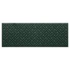 A Lattice WaterHog small runner with a deep green interwoven diagonal lines design; an American-made mat.