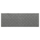 A WaterHog 2x5 indoor/outdoor luxury runner in a light grey interwoven diagonal lines pattern.