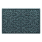 WaterHog Phoenix 2x3 indoor/outdoor doormat in blue/grey, featuring a quad pedal floral design, displayed on a white background.