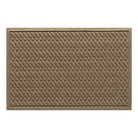 A WaterHog Sentry medium indoor/outdoor doormat in light tan, featuring a textured geometric pattern with diagonal ridges running in parallel lines, is displayed on a white background.