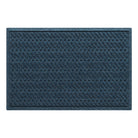 Quality WaterHog medium outdoor door mat with a relaxed blue diagonal design, fade-resistant, rugged surface.