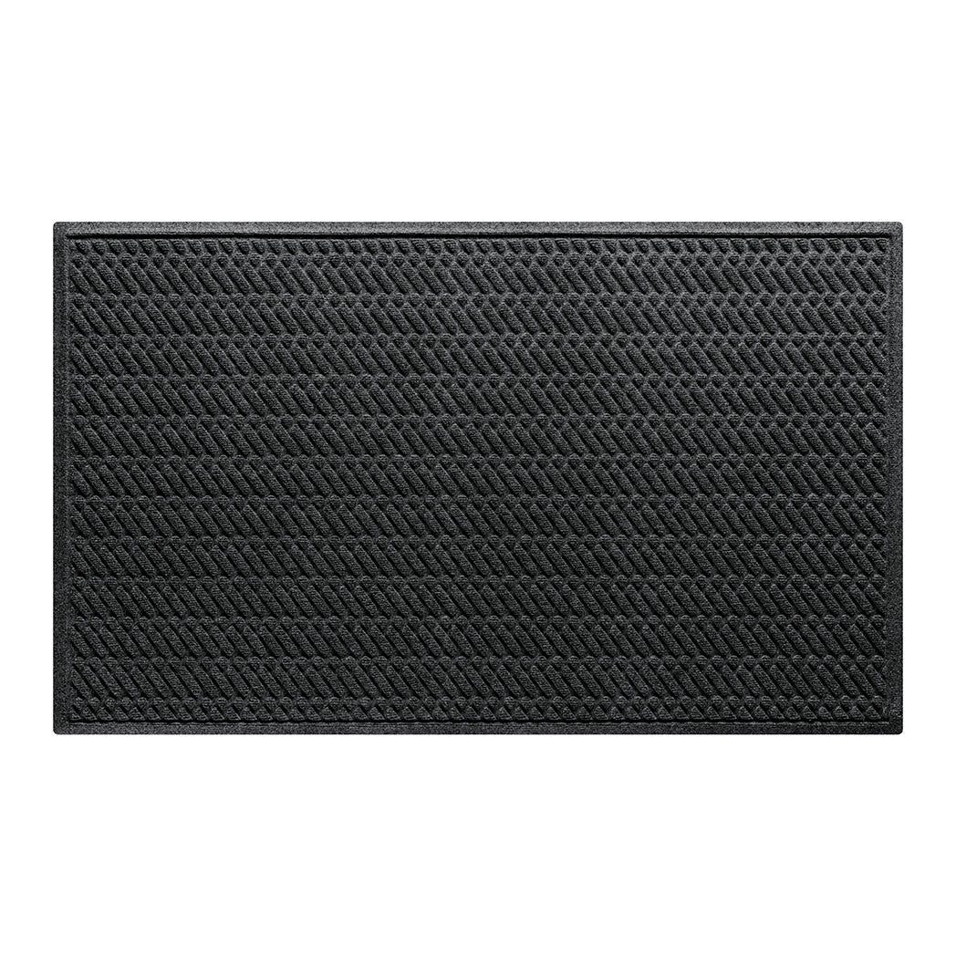 WaterHog 3x5 indoor/outdoor Modern door mat with a deep grey diagonal design, fade-resistant surface, and durable rubber backing.