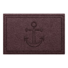 WaterHog Ship's Anchor all-weather doormat in a maroon, featuring a raised anchor design in the center with a decorative rope like border, displayed on a white background. 